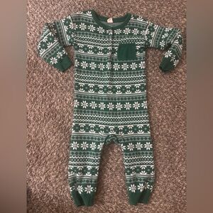 Jacquard Cotton Sweater Romper - Green Evergreen Briar Fairisle